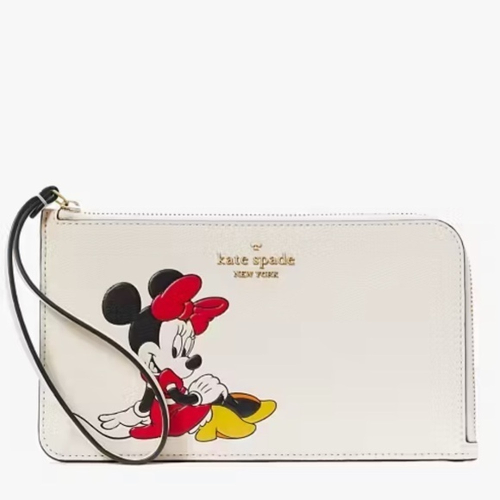 Disney X Kate Spade New York Minnie Medium L-Zip Wristlet